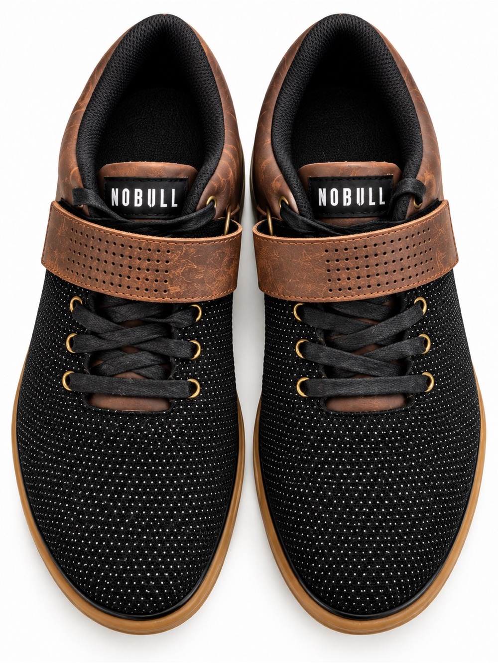 NOBULL Black and Brown Training Shoes with Strap